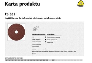 Fiiberketas Klingspor 180mm th. 40 CS561 /25tk. hind ja info | Lihvmasinad | hansapost.ee