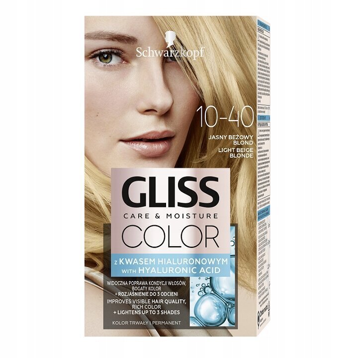 Juuksevärv Schwarzkopf Gliss Color 10-40 hind ja info | Juuksevärvid | hansapost.ee