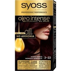 Kauapüsiv juuksevärv õlidega Syoss Oleo Intense 3-22 hind ja info | Juuksevärvid | hansapost.ee