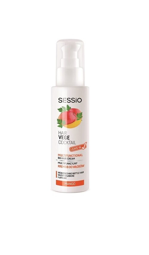 Multifunktsionaalne juuksekreem Sessio Hair Vege Cocktail Multifunctional BB Hair Crem Mango, 100g hind ja info | Juuksemaskid, õlid ja seerumid | hansapost.ee