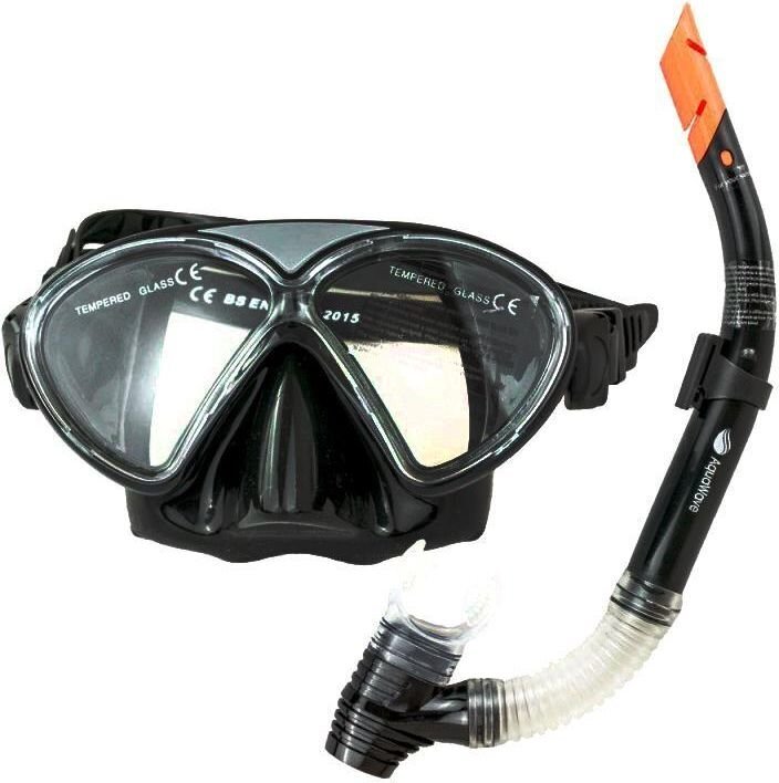 Sukeldumismask toruga AquaWave Dolphin JR SET, must цена и информация | Ujumismaskid | hansapost.ee