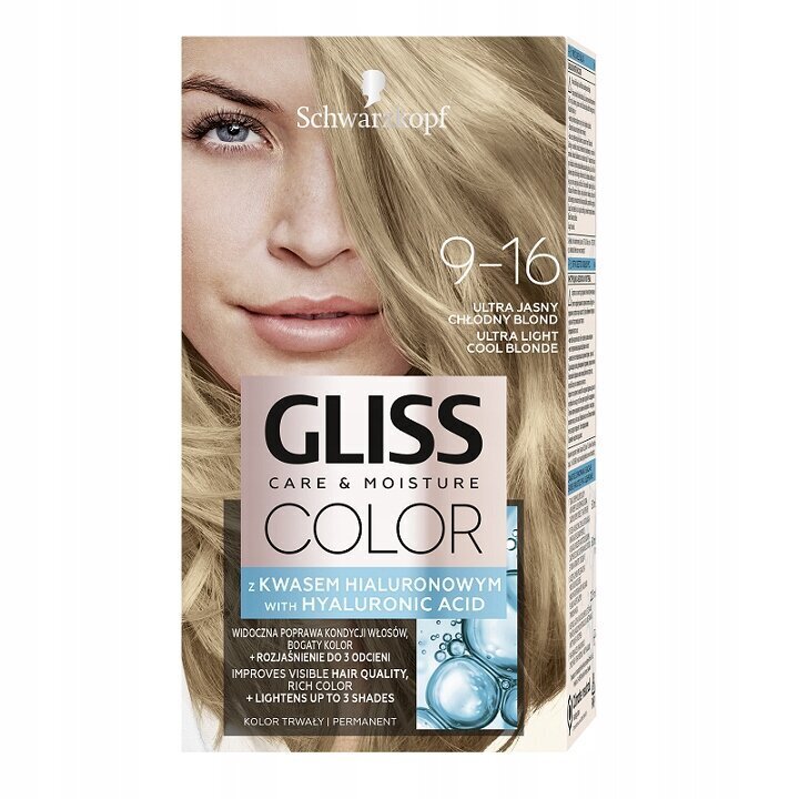 Juuksevärv Schwarzkopf Gliss Color 9-16 цена и информация | Juuksevärvid | hansapost.ee