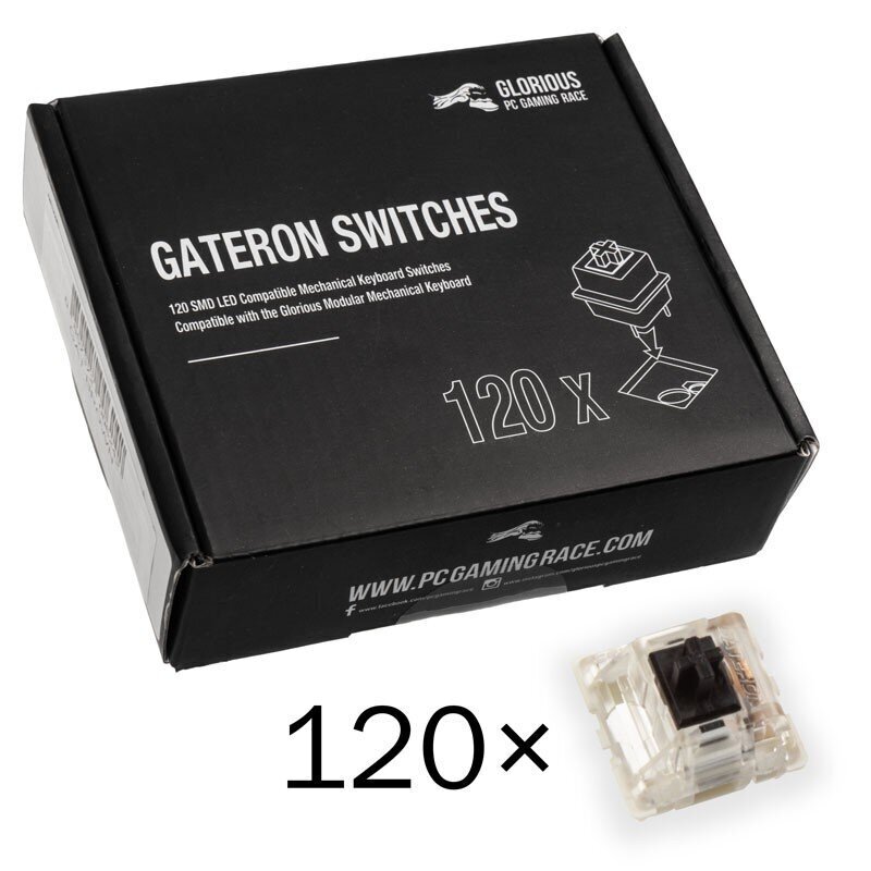 Glorious PC Gaming Race Gateron Black Switches Linear & Silent 120 vnt. цена и информация | Klaviatuurid | hansapost.ee