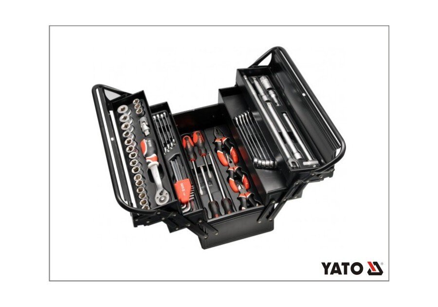 Tööriistakast YATO 62 tk. 3895 hind ja info | Tööriistakastid, tööriistakotid ja -kärud | hansapost.ee