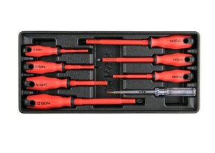 Isolatsiooni kruvikeerajate komeplt YATO 8 tk. YT-55462, sahtli sisu price and information | Tool boxes, tool bags and tool trolleys | hansapost.ee