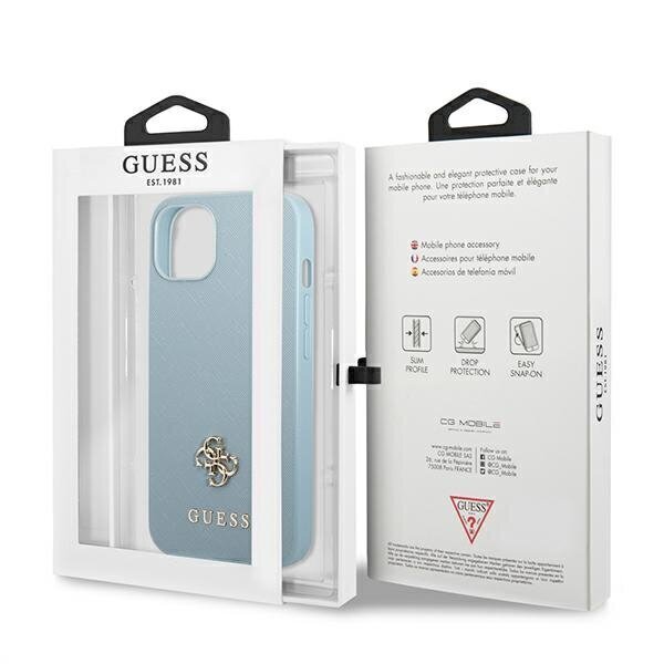 Guess GUHCP13MPS4MB iPhone 13 6,1" niebieski|blue hardcase Saffiano 4G Small Metal Logo price and information | Telefonide kaitsekaaned ja -ümbrised | hansapost.ee