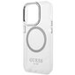 Guess GUHMP14LHTRMS iPhone 14 Pro 6,1" srebrny|silver hard case Metal Outline Magsafe hind ja info | Telefonide kaitsekaaned ja -ümbrised | hansapost.ee