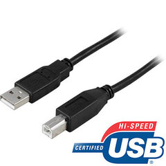 Deltaco USB 2.0 Type A male - Type B male, 3 м цена и информация | Кабели и провода | hansapost.ee
