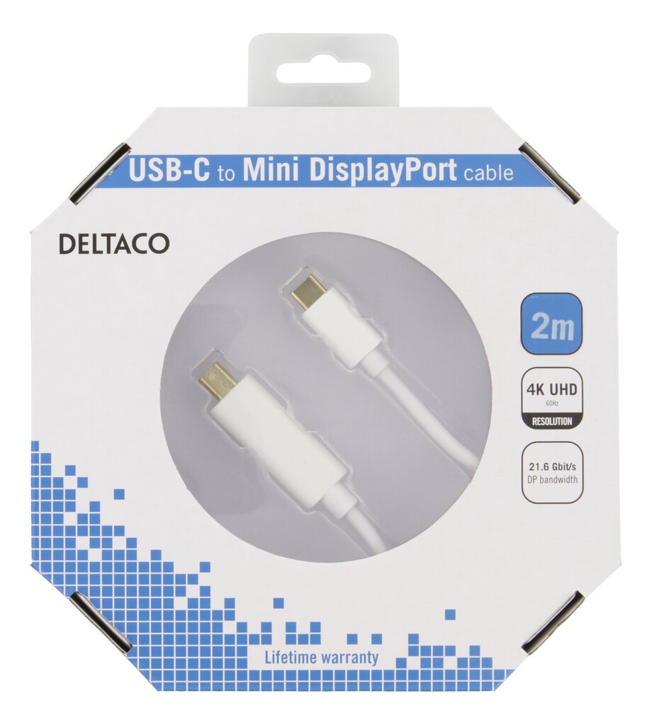 Deltaco, USB-C/Mini DP, 2 m цена и информация | Juhtmed ja kaablid | hansapost.ee