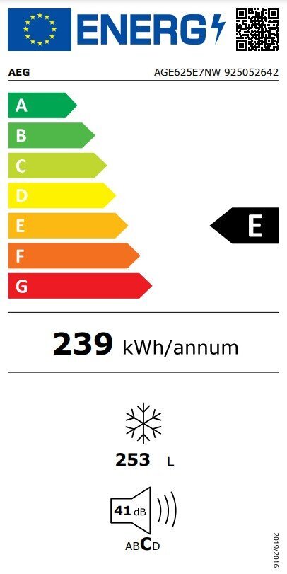 AEG AGE625E7NW цена и информация | Sügavkülmikud, külmakirstud | hansapost.ee