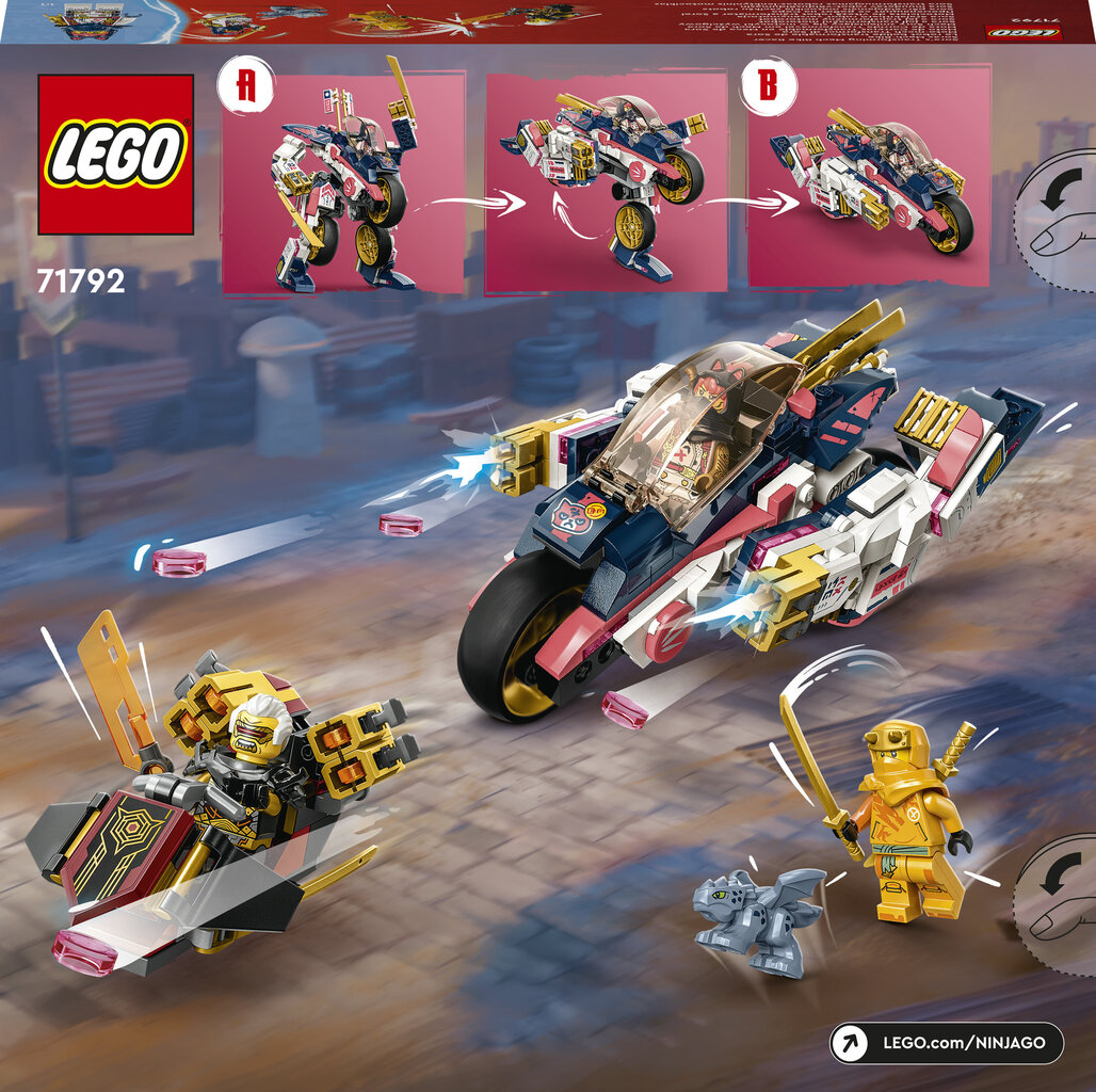 71792 LEGO® NINJAGO Sora muudetav võidusõidumootorratas цена и информация | Klotsid ja konstruktorid | hansapost.ee