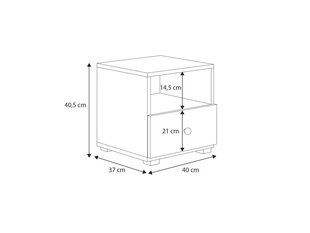 Тумбочка прикроватная ADRK Furniture Emi 4, белая цена и информация | Ночные шкафы | hansapost.ee