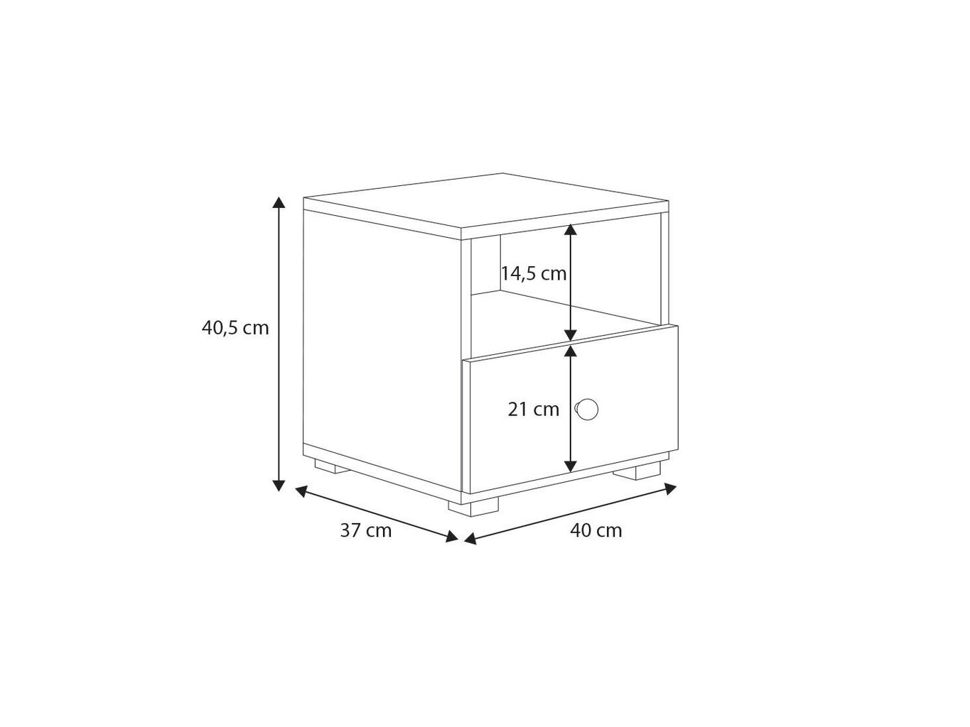 Öökapp ADRK Furniture Emi 4, valge hind ja info | Öökapid | hansapost.ee