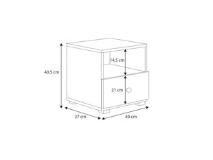 Öökapp ADRK Furniture Emi 3, valge hind ja info | Öökapid | hansapost.ee