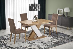 Раздвижной стол Xarelto, коричневый/белый цвет цена и информация | Кухонные и обеденные столы | hansapost.ee