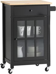 Кухонный шкаф на колесиках FKW98-SCH, черный цвет цена и информация | Кухонные и обеденные столы | hansapost.ee