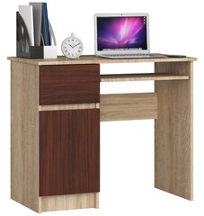 Письменный стол Zaven S90, левый вариант, темно-коричневый/цвет дуба цена и информация | Компьютерные, письменные столы | hansapost.ee