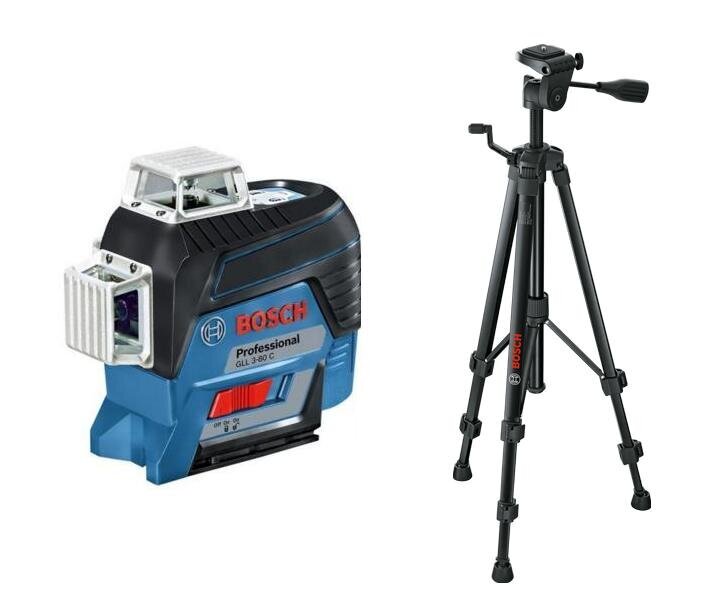 Joonlaser Bosch Line Laser GLL 3-80 C + BT150 statiiv hind ja info | Käsitööriistad | hansapost.ee