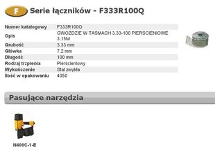 Naelad Bostitch F 3,33 x 100mm RING 4050tk. F333R100Q price and information | Fasteners | hansapost.ee