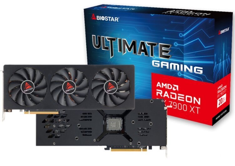 Biostar Radeon RX7900XT 20GB GDDR6 (VA7906XM00) hind ja info | Videokaardid | hansapost.ee