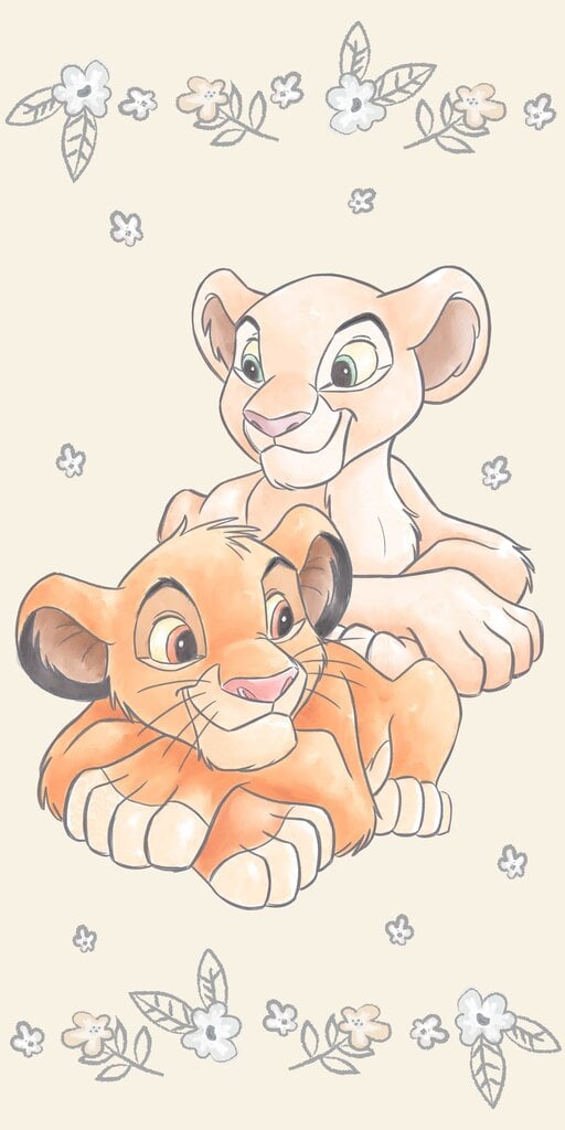 Laste rätik Disney The Lion King Simba & Nala, 70x140 cm hind ja info | Rätikud ja saunalinad | hansapost.ee