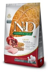 FARMINA N&D ANCESTRAL GRAIN DOG LIGHT - CHICKEN. ВЕРБИНА И ГРАНАТ ДЛЯ ВЗРОСЛЫХ СРЕДНИЙ И МАКСИ 12кг цена и информация | Сухой корм для собак | hansapost.ee