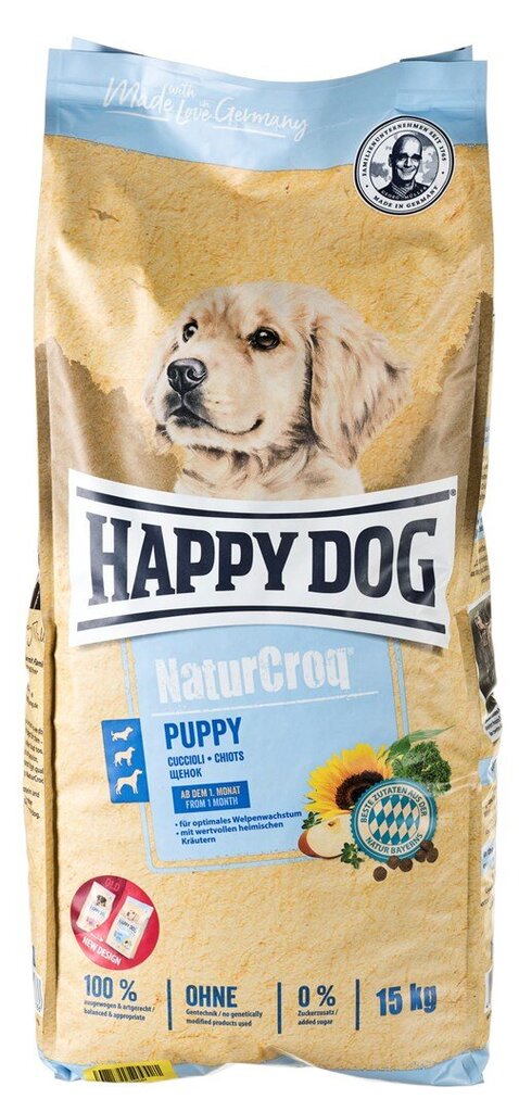 Kuivtoit kutsikatele HAPPY DOG NaturCroq Puppy linnuliha, 15 kg цена и информация | Koerte kuivtoit ja krõbinad | hansapost.ee