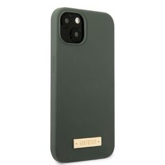 Guess GUHMP13MSBPLA iPhone 13 6,1" zielony|khaki hard case Silicone Logo Plate MagSafe цена и информация | Чехлы для телефонов | hansapost.ee