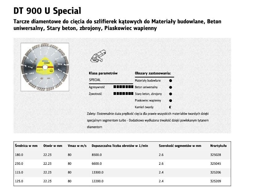 Teemanttera Klingspor DT900U цена и информация | Käsitööriistad | hansapost.ee