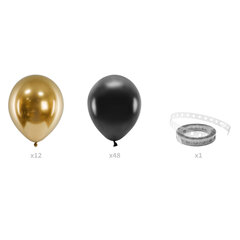 Õhupallipärg Black and Gold, 60tk, 200cm hind ja info | Õhupallid | hansapost.ee
