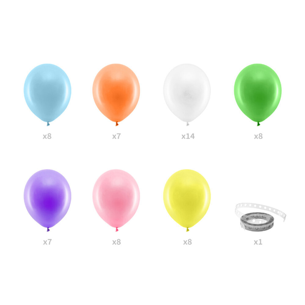 Õhupallipärg Rainbow, 60 tk, 200cm hind ja info | Õhupallid | hansapost.ee