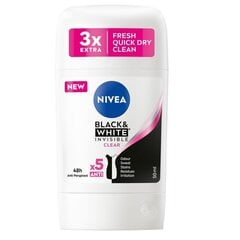 Higistamisvastane pulkdeodorant Nivea Black&White Invisible Clear, 50ml hind ja info | Deodorandid | hansapost.ee