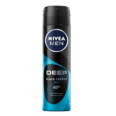 Pihustatav higistamisvastane deodorant Nivea Men Deep Black Carbon Beat aktiivsöe ekstraktiga, 150ml цена и информация | Дезодоранты | hansapost.ee