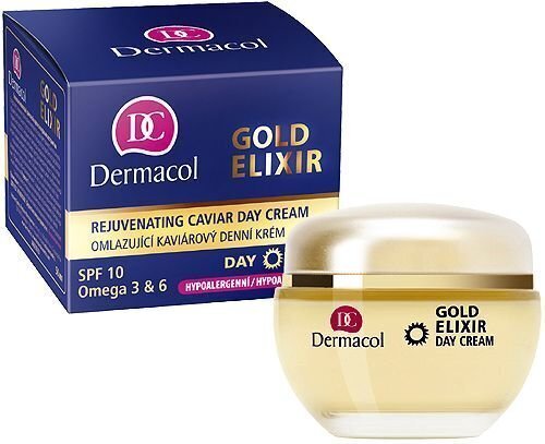 Päevane näokreem Dermacol Gold Elixir Rejuvenating Caviar 50 ml цена и информация | Näokreemid | hansapost.ee