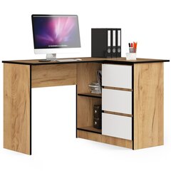 Письменный стол Akord B16 124, коричневый/белый цвет цена и информация | Компьютерные, письменные столы | hansapost.ee
