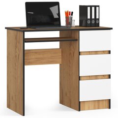 Письменный стол Akord A-6 90, коричневый/белый цвет цена и информация | Компьютерные, письменные столы | hansapost.ee