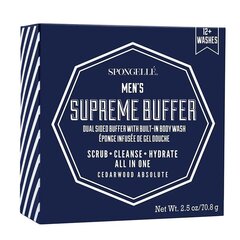 Губка для тела, пропитанная мужским гелем для душа Spongelle Super Buffer Cerdar Absolute, 99,2 г цена и информация | Масла, гели для душа | hansapost.ee