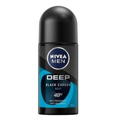 Rulldeodorant söega Nivea Men Deep Black Carbon Beat, 50ml kaina ir informacija | Deodorandid | hansapost.ee