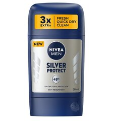 Карандаш-антиперспирант Nivea Men Silver Protect, 50мл цена и информация | Дезодоранты | hansapost.ee