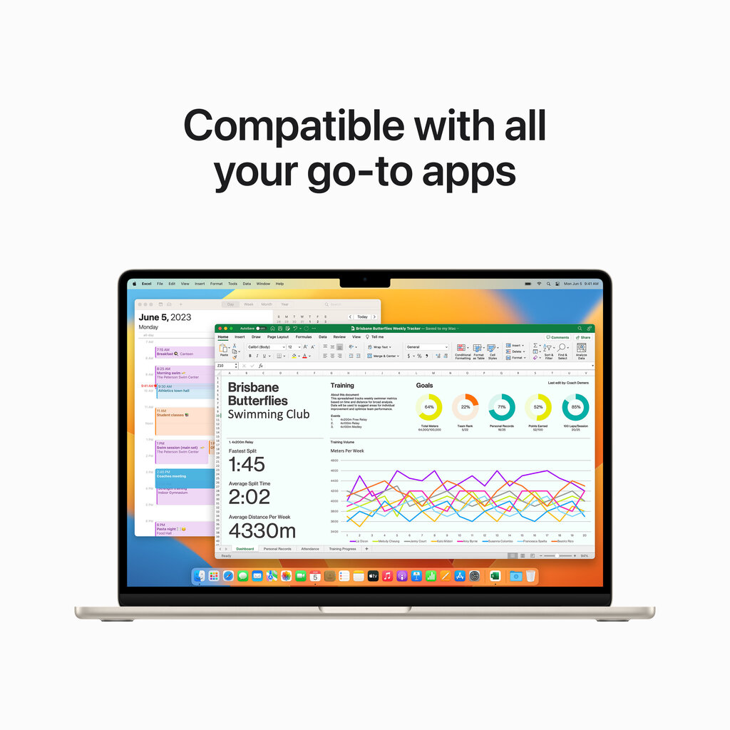 Macbook Air 15” Apple M2 8C CPU, 10C GPU/8GB/256GB SSD/Starlight/SWE - MQKU3KS/A hind ja info | Sülearvutid | hansapost.ee