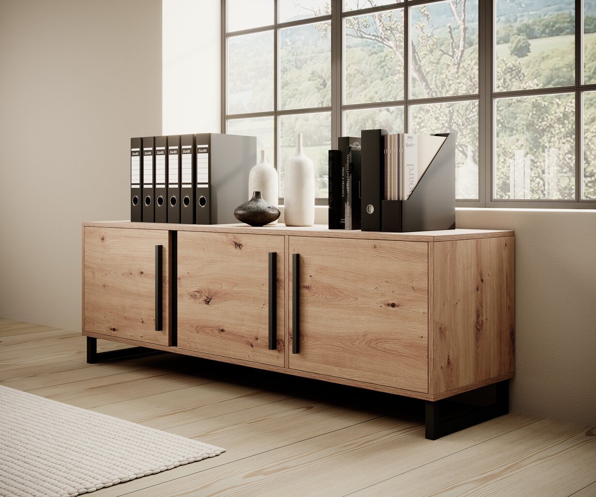 Madal kapp ADRK Furniture Aria, pruun/must цена и информация | Elutoa kapid | hansapost.ee