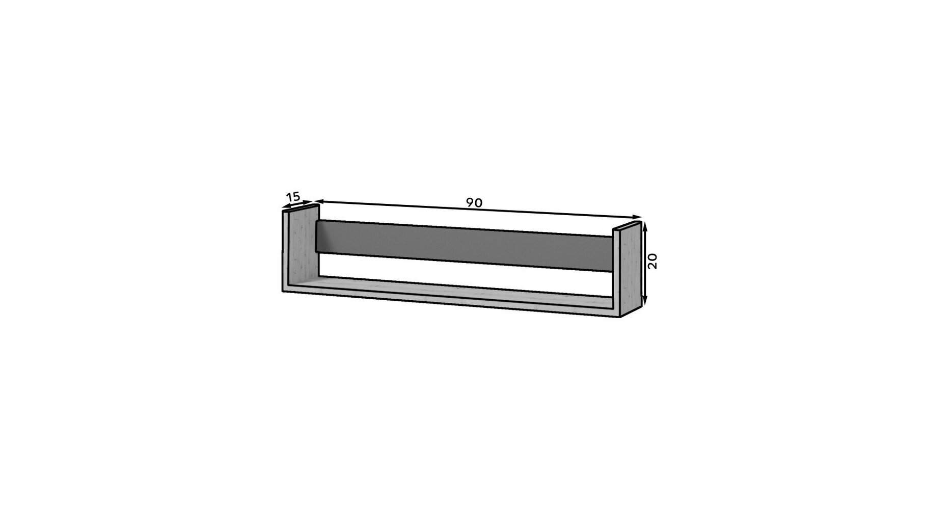 Seinariiul ADRK Furniture Aria, pruun/must цена и информация | Riiulid | hansapost.ee