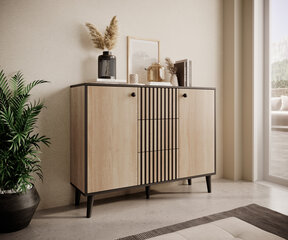 Комод ADRK Furniture Fadi, цвет дуба/черный цена и информация | Комоды | hansapost.ee