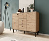 Kummut ADRK Furniture Besa 2D3S, pruun/must цена и информация | Kummutid | hansapost.ee