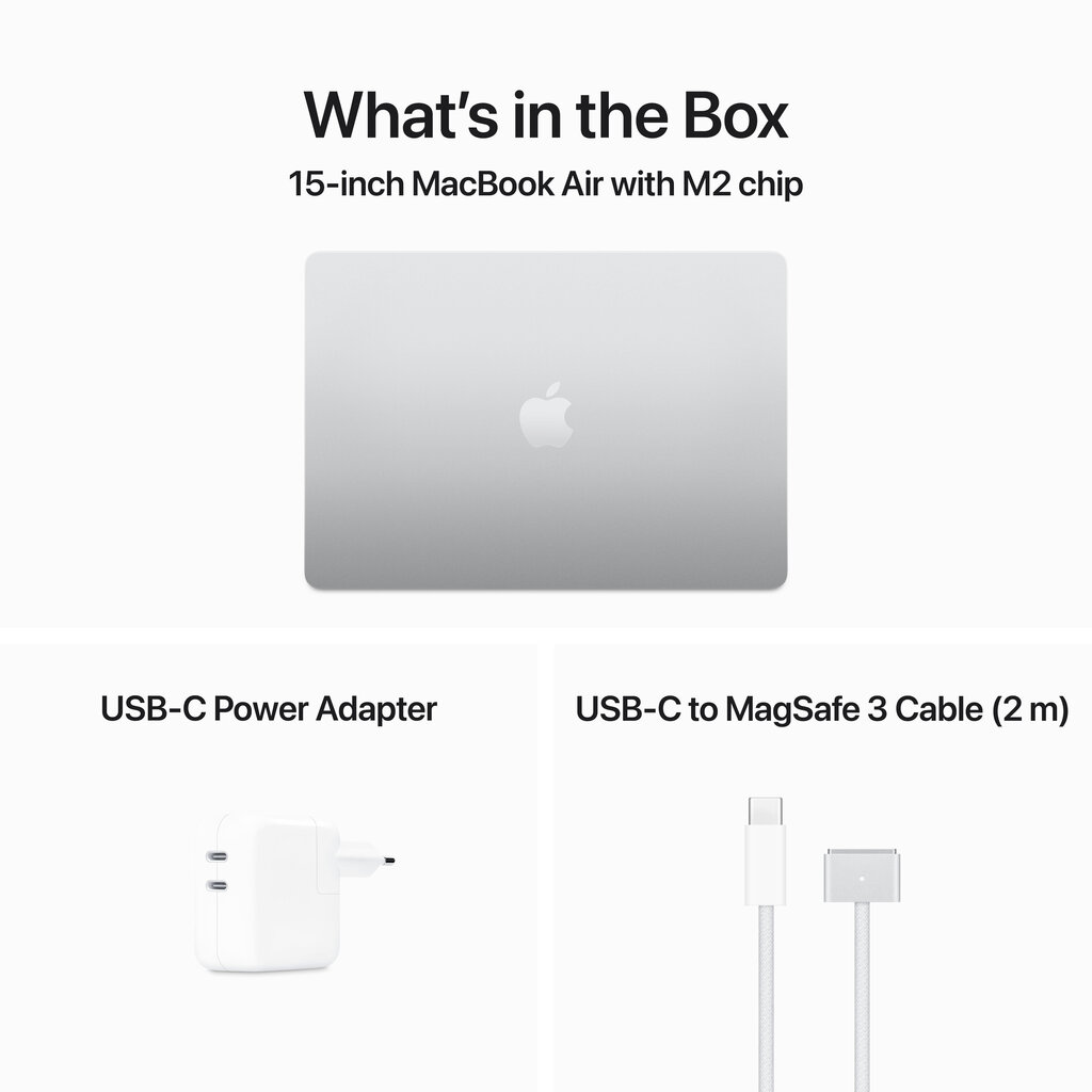 Macbook Air 15” Apple M2 8C CPU, 10C GPU/8GB/256GB SSD/Silver/INT - MQKR3ZE/A цена и информация | Sülearvutid | hansapost.ee