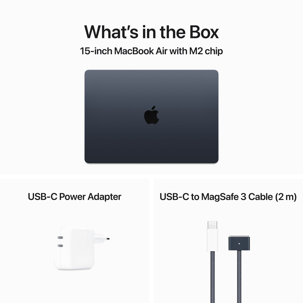Macbook Air 15” Apple M2 8C CPU, 10C GPU/8GB/256GB SSD/Midnight/SWE - MQKW3KS/A hind ja info | Sülearvutid | hansapost.ee