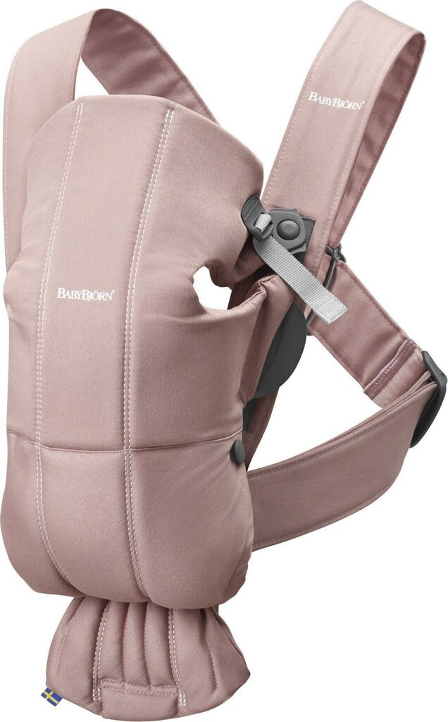 BabyBjorn Baby Carrier Mini Cotton, dusty pink цена и информация | Kõhukotid, kandekotid | hansapost.ee