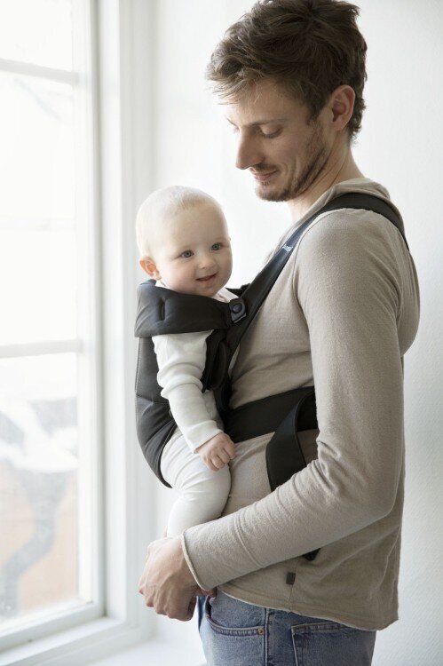 BabyBjorn Baby Carrier Mini Cotton, must цена и информация | Kõhukotid, kandekotid | hansapost.ee