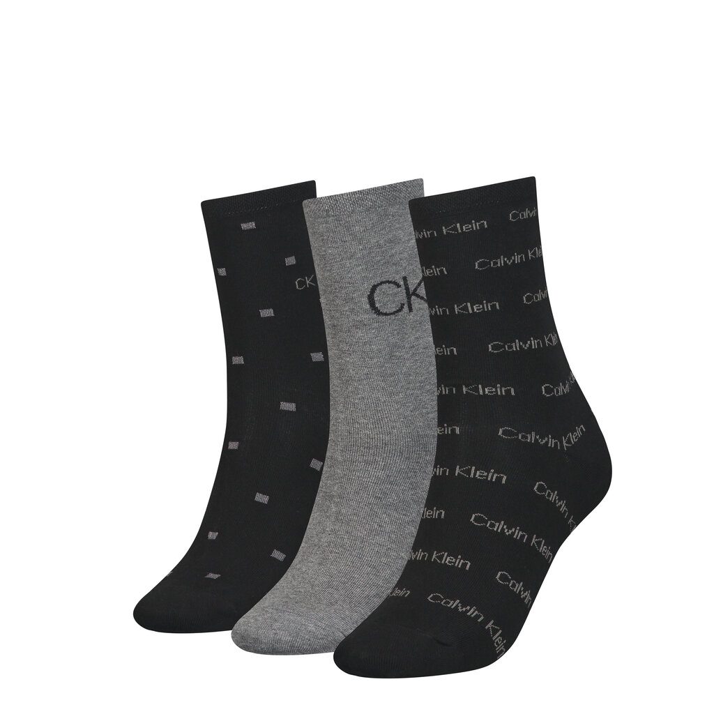 Calvin Klein naiste sokid 3pk, must-hall hind ja info | Sokid naistele | hansapost.ee
