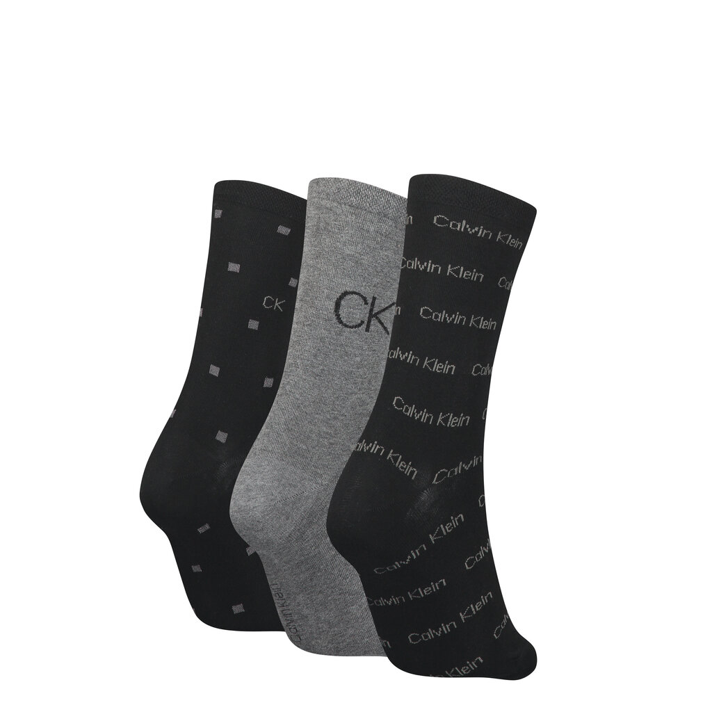 Calvin Klein naiste sokid 3pk, must-hall цена и информация | Sokid naistele | hansapost.ee